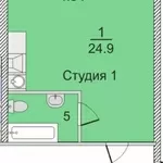 1-комнатная квартира,  Толе би — Тлендиева за 7.6 млн тг