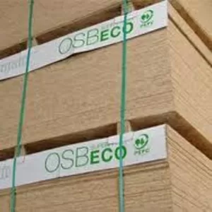 OSB 3,   (Kronospan,  Чехия),  лист 2, 500 Х 1, 250,  толщина в ассортим