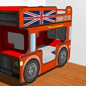 Двухьярусная кровать в форме автобуса