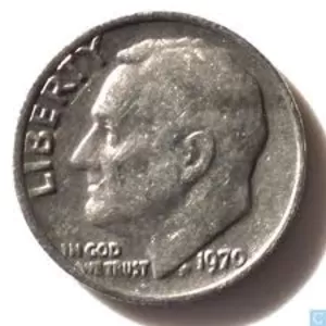 Продам монету Liberty one dime 1970 года