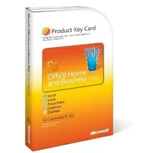 Microsoft Office 2010 home and business key card