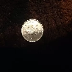Монета 10 pence 1992 года
