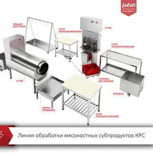 Линия обработки мясокостных субпродуктов КРС Feleti