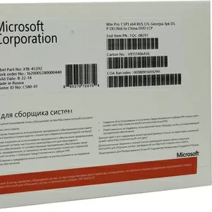 Microsoft Windows 7 pro oem 3264,  bt