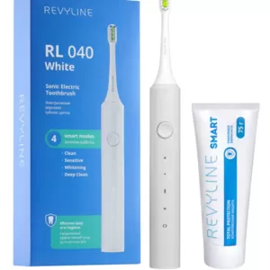 Звуковая зубная щетка Revyline RL 040 в белом корпусе и паста