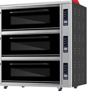 Жарочный шкаф 3х6. Подовый с паром Трёхъярусная электрическая печь KPS