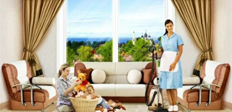 Домработницы, уборка квартиры .Няни, гувернантки.