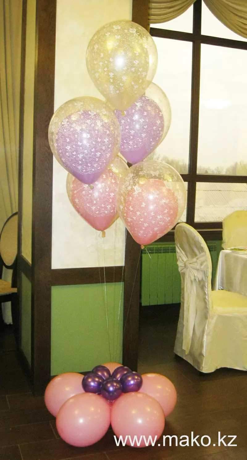 Красивое оформление свадьбы в Алматы.Заказать гелиевые шары на свадьбу 3