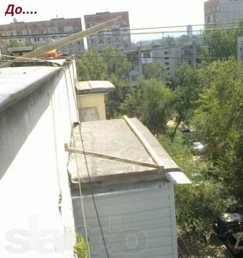 Ремонт балконного козырька на балконе в Алматы 2