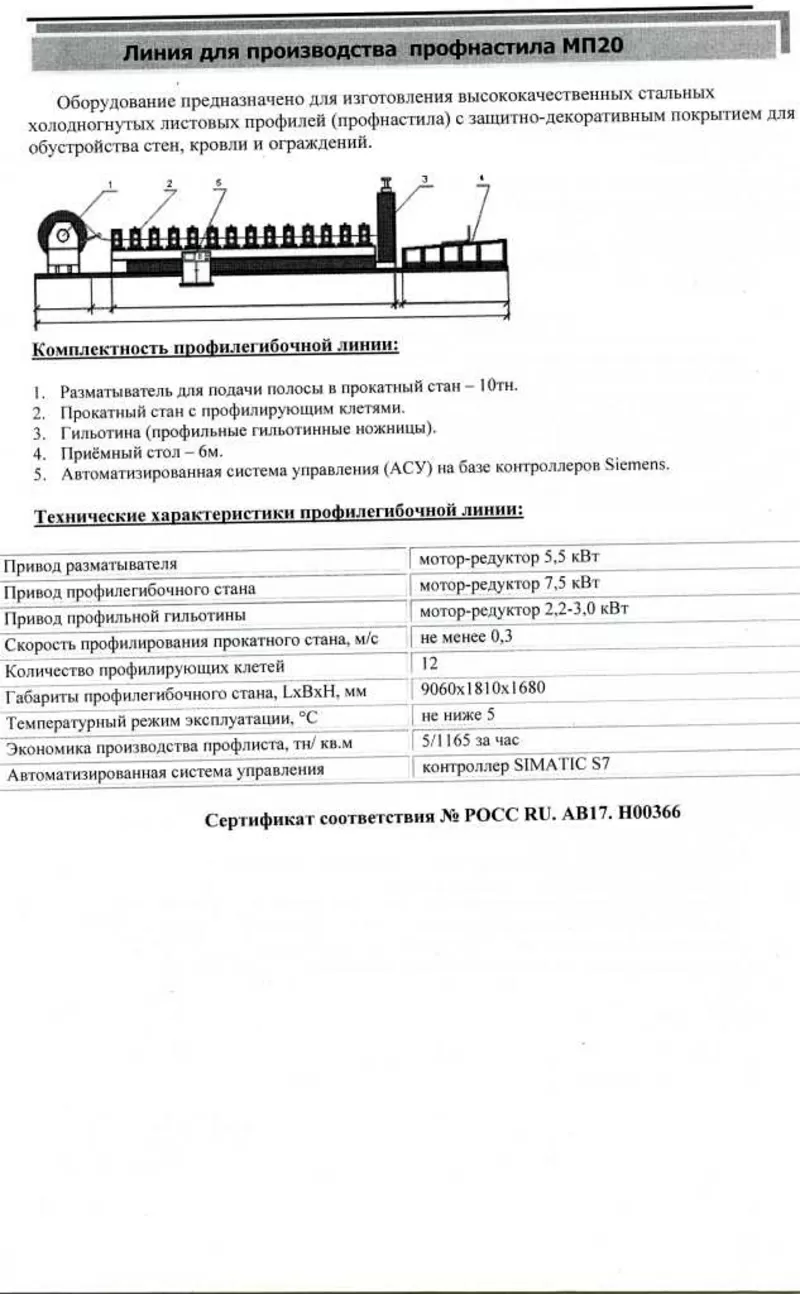 Новая линия для производства металлопрофиля МП20,  Липецк,  РФ 3