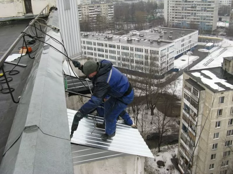Монтаж скатных балконных козырьков,  ремонт кровли в Алматы 