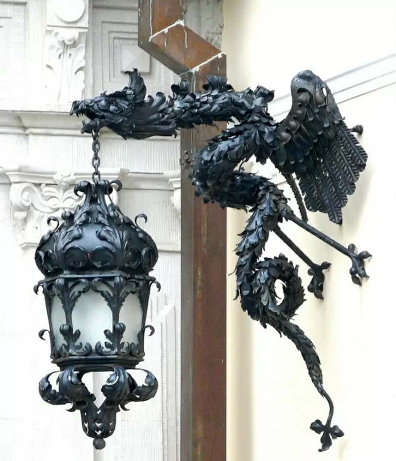 Кованые уличные фонари и настенные лампы 4