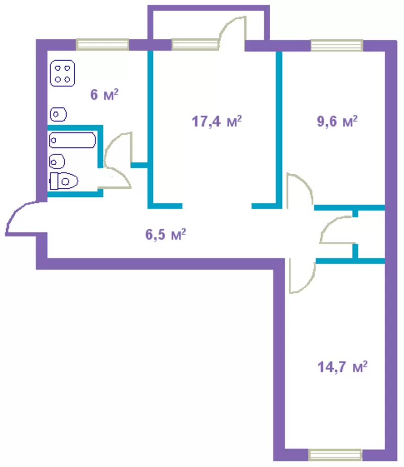 Продам 3-х комнатную в 3 микрорайоне. 4