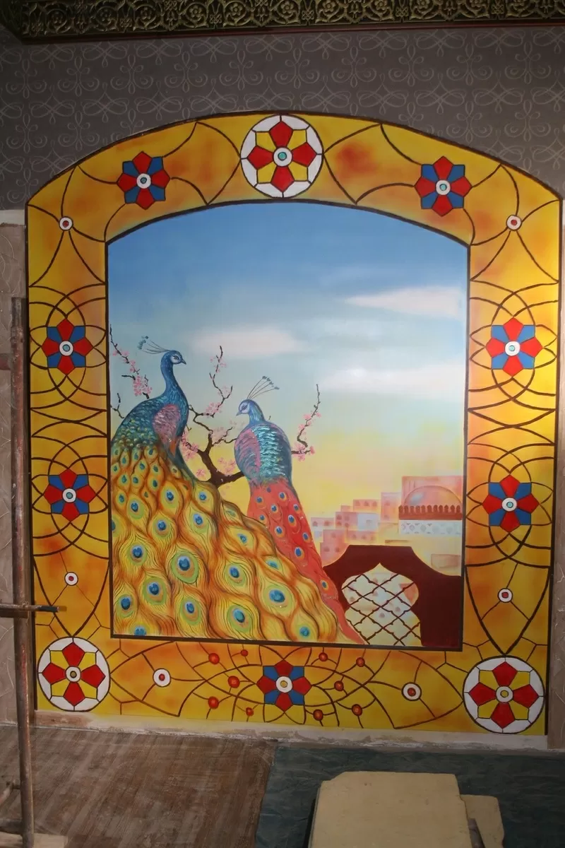 Роспись стен Барельефы декоративная штукатурка, леонардо, шелк, внутрянняя отделка 7