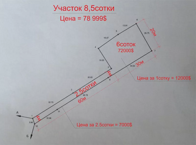 Продам участок 8, 5сотки в Верхней Каменке 2