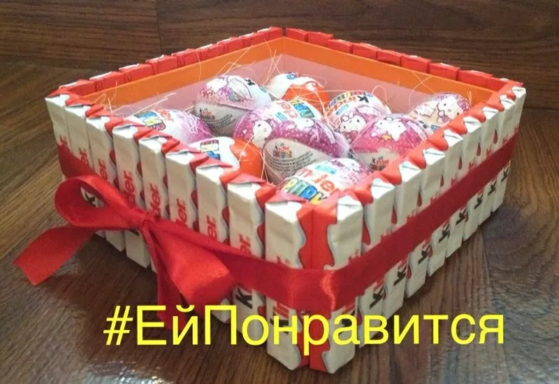 Шоколадные подарки для девушки,  букеты,  корзинки,  тортики Алматы 3