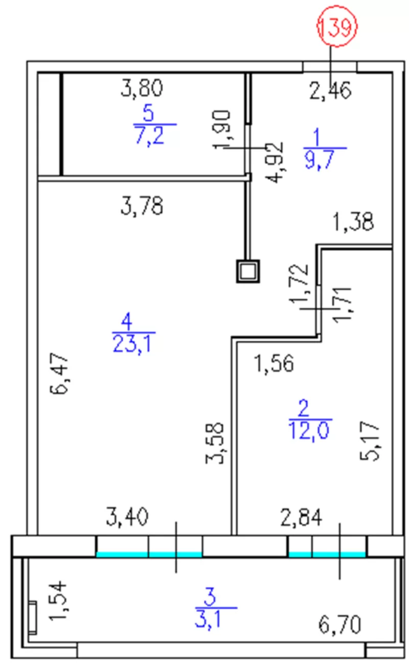 Продам квартиру 55кв.м. за 55000 $