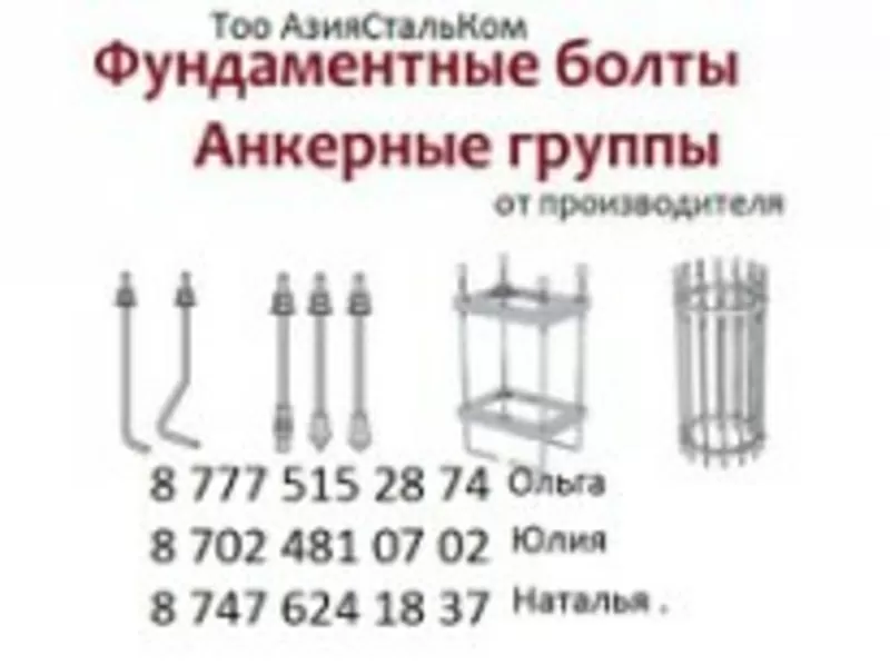 Анкерные фундаментные болты тип 1, 1 М 24х900