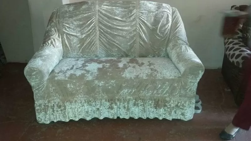 Чехол велюр диван и два кресла 2