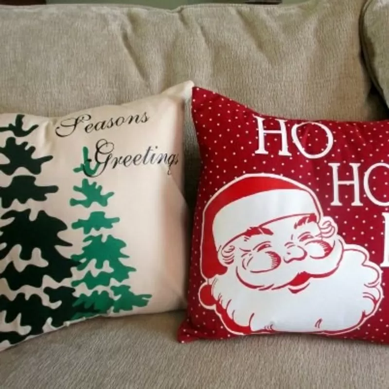 Новогодние подарочные подушки с вашим дизайном 6