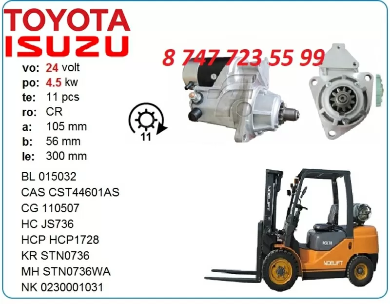 Стартер на погрузчик Toyota 028000-5300