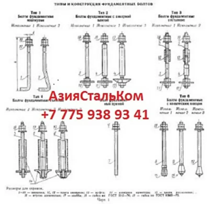 Анкерные болты в Казахстане по ГОСТу 24379.1-80