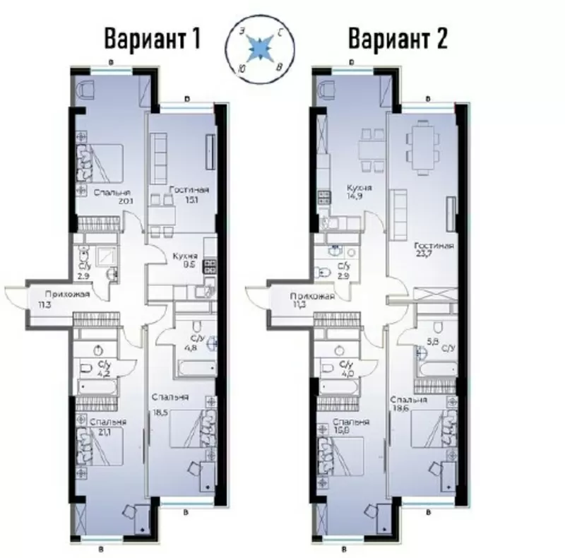 Продается 3 комнатная квартира в ЖК Форум,  5 этаж из 10