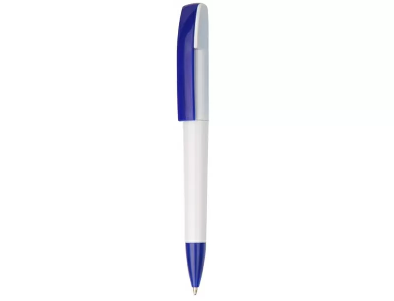 Ручка пластиковая шариковая  ,  белая синим 