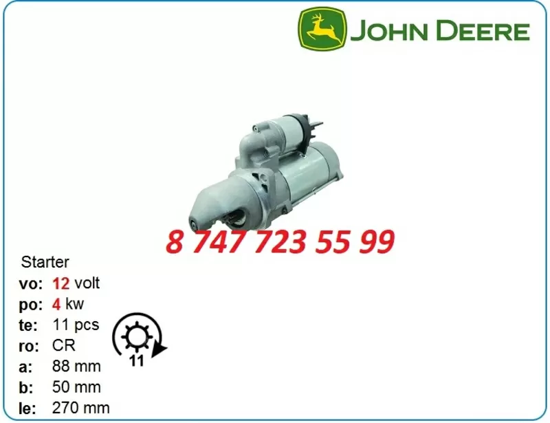 Стартер John Deere 4054d,  7030,  6100m 0986025790 3