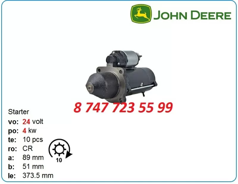 Стартер John Deere 6329,  4045,  3029t 028000-8404 3