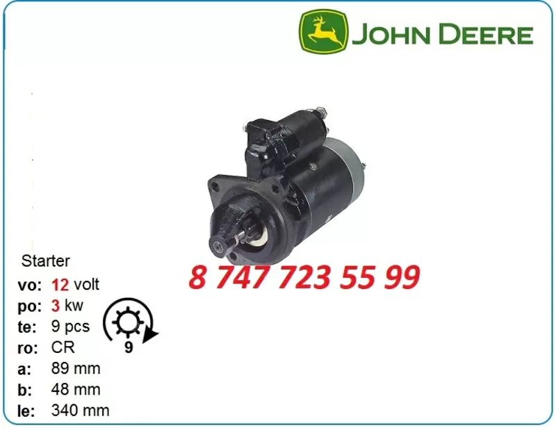 Стартер John Deere 4024,  4024hf,  4024tf 0001367033 3