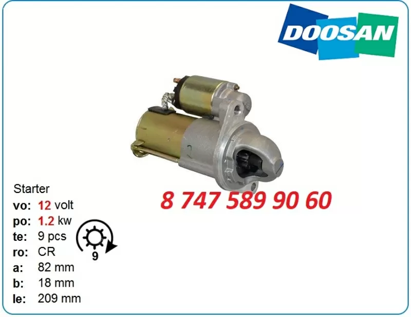 Стартер Doosan dx140,  dx170,  dx160 300516-00042 3