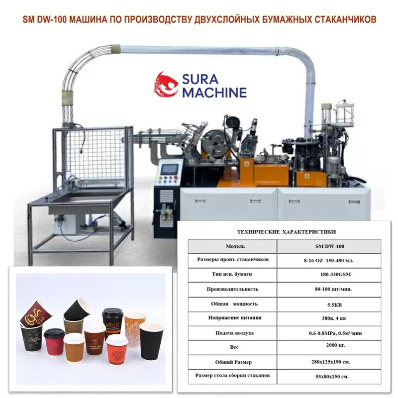 Линия По Производству Двухслойных Одноразовых Бумажных Стаканчиков 3