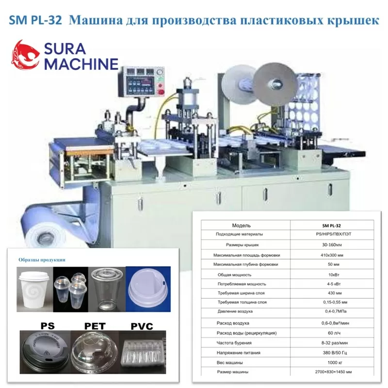 Станок Производства Различных Пластиковых Крышек для Стаканов и Чашек