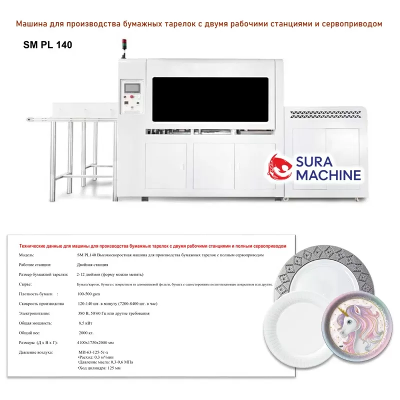 Станок для Производства Бумажных Тарелок с Двумя Рабочими Станциями