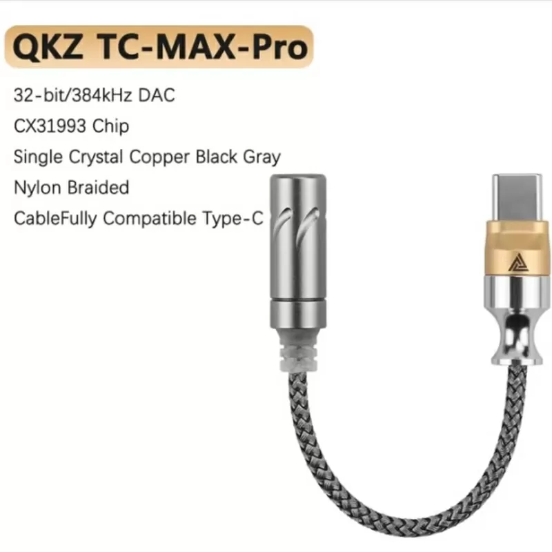 ЦАП усилитель QKZ CX31993 MAX PRO USB Type-C на 3, 5 мм