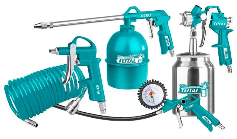 Набор пневмоинструмента (5 предметов) TOTAL. Новый!