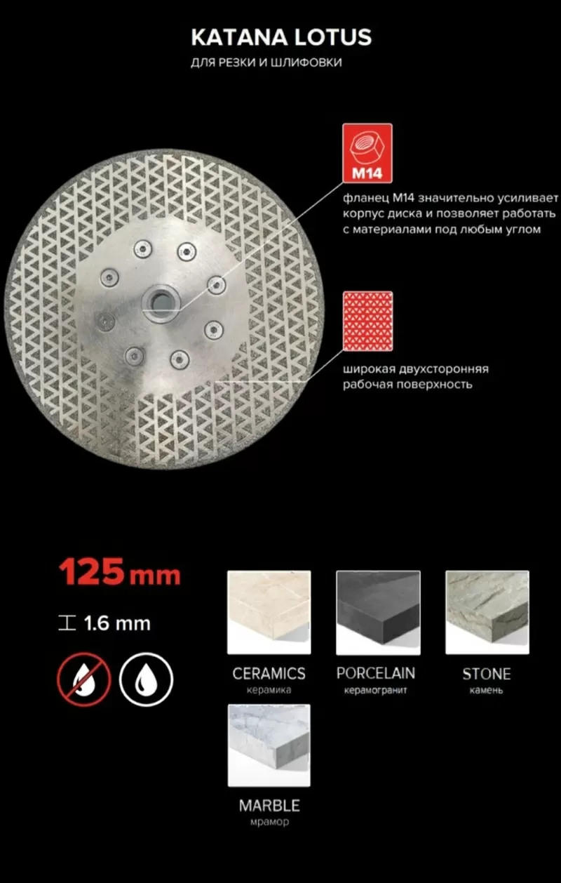 Алмазный диск для резки и шлифовки-KATANA LOTUS 2