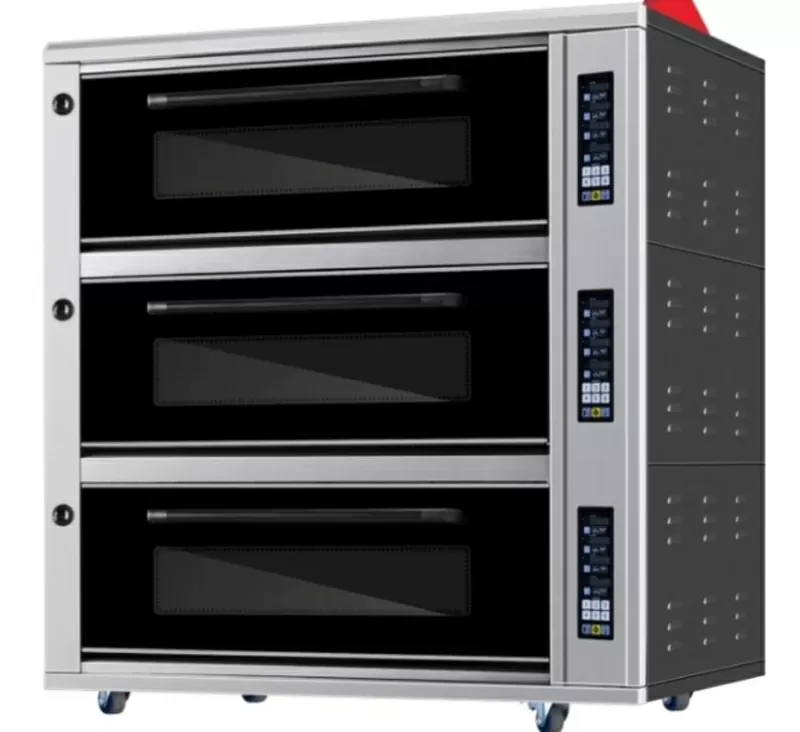 Жарочный шкаф 3х6. Подовый с паром Трёхъярусная электрическая печь KPS