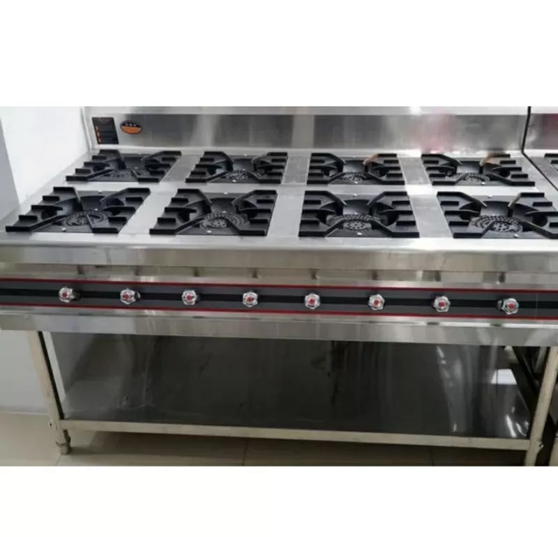 Газовая плита производственная  8 конфорочная - для баров,  кафе,  ресто