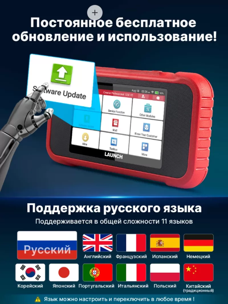 LAUNCH CRP123E V3.0 Лучший бюджетный Автосканер. Новый 2026 г. 5
